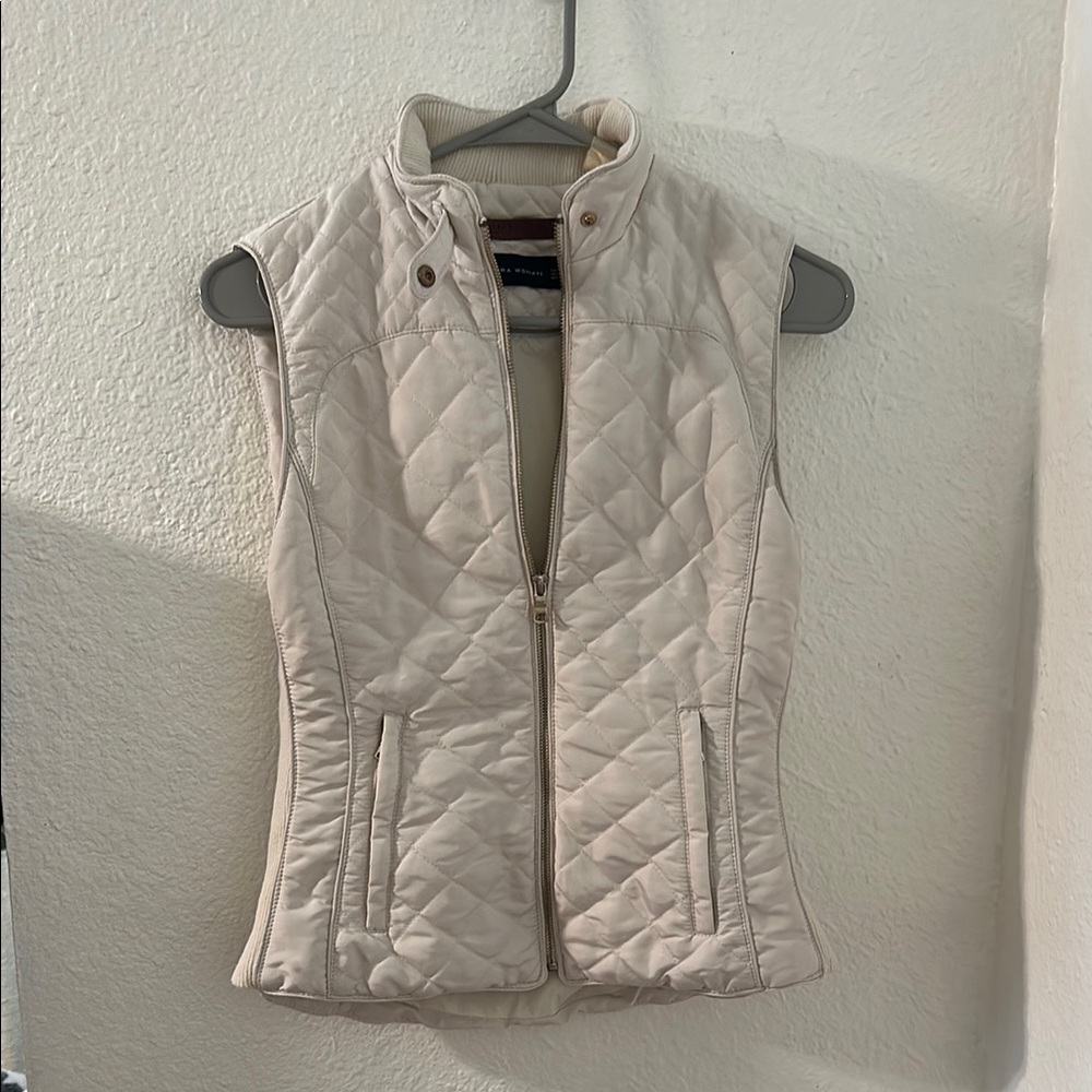 Zara Cream Quilted Vest - worn once